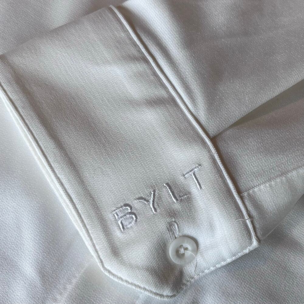 BYLT Premium Basics Performance White Button Down Shirt Stretch Mens Size XL - Picture 10 of 12